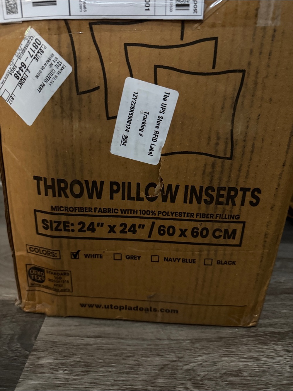 White Throw Pillow Insert - 24 x 24 in - 2 pack